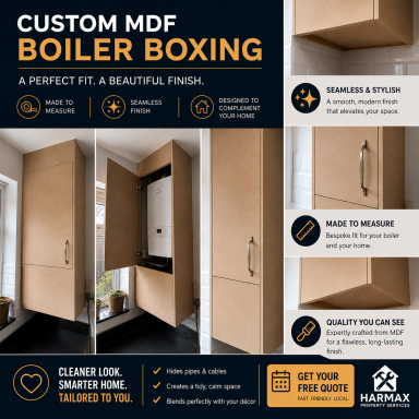 Custom MDF boiler boxing showcasing a sleek design and easy installation features.