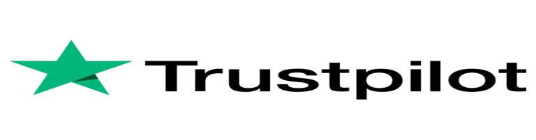 Trustpilot logo featuring a green star and the word "Trustpilot" in bold text.